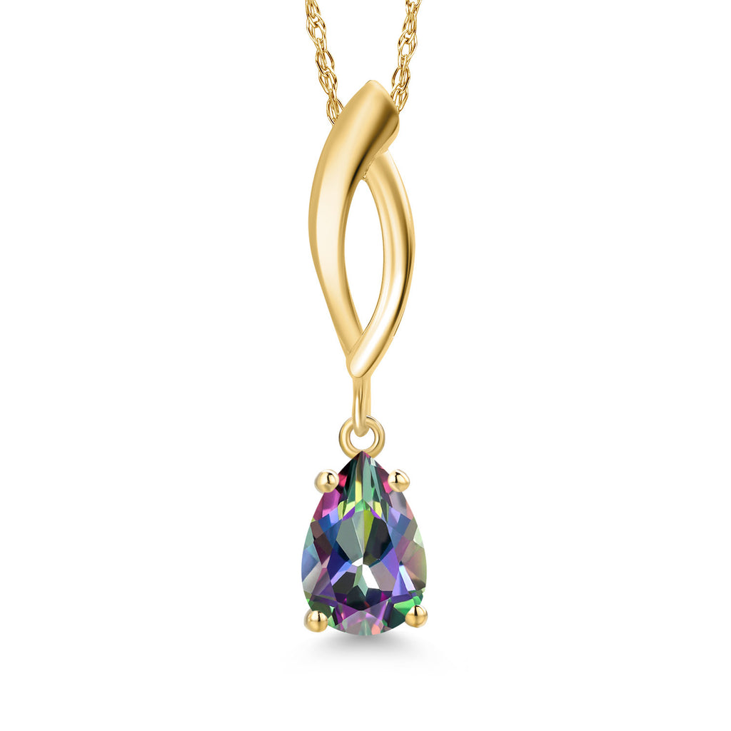 Green Mystic Topaz_Pendant in 10K Yellow Gold
