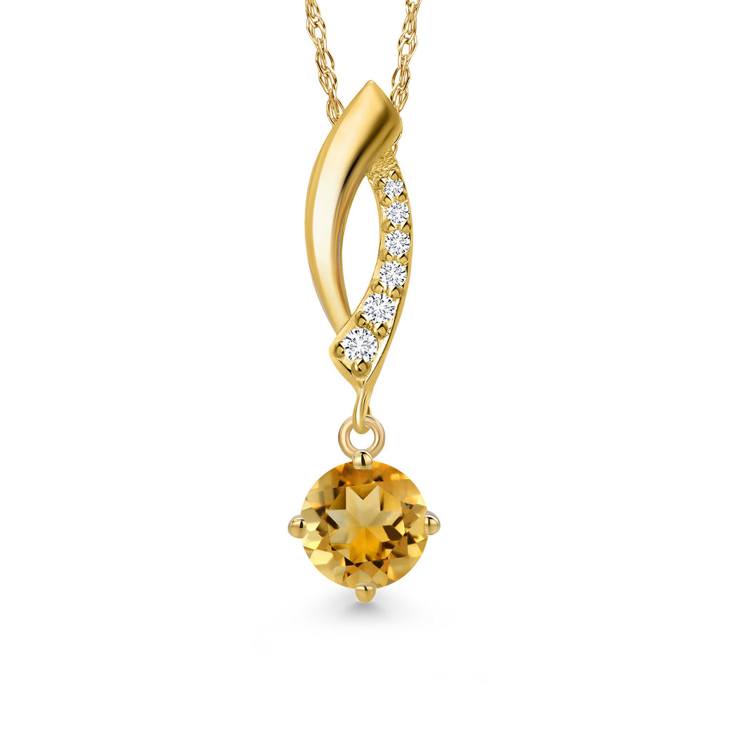 Citrine - November_Pendant in 10K Yellow Gold