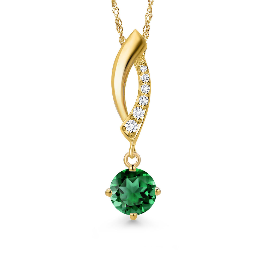 Nano Emerald - May_Pendant in 10K Yellow Gold