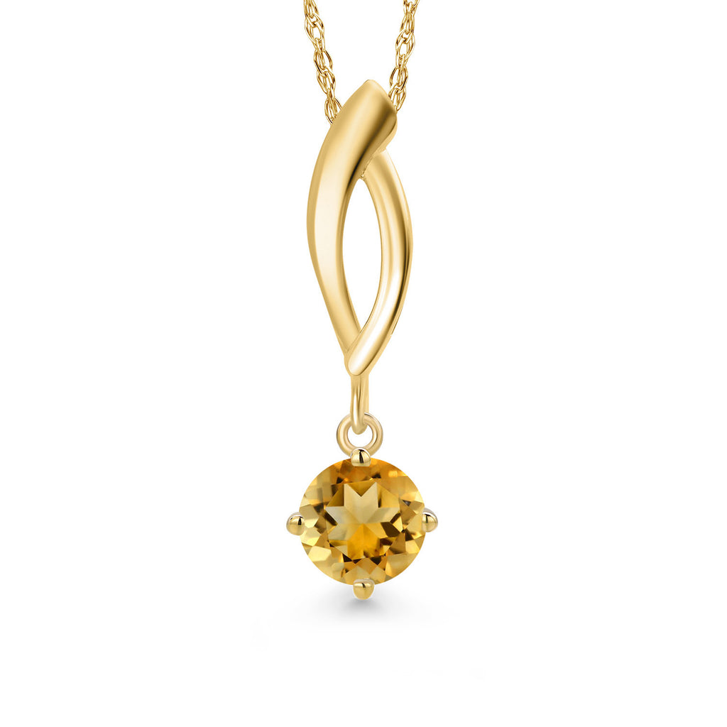 Citrine - November_Pendant in 10K Yellow Gold