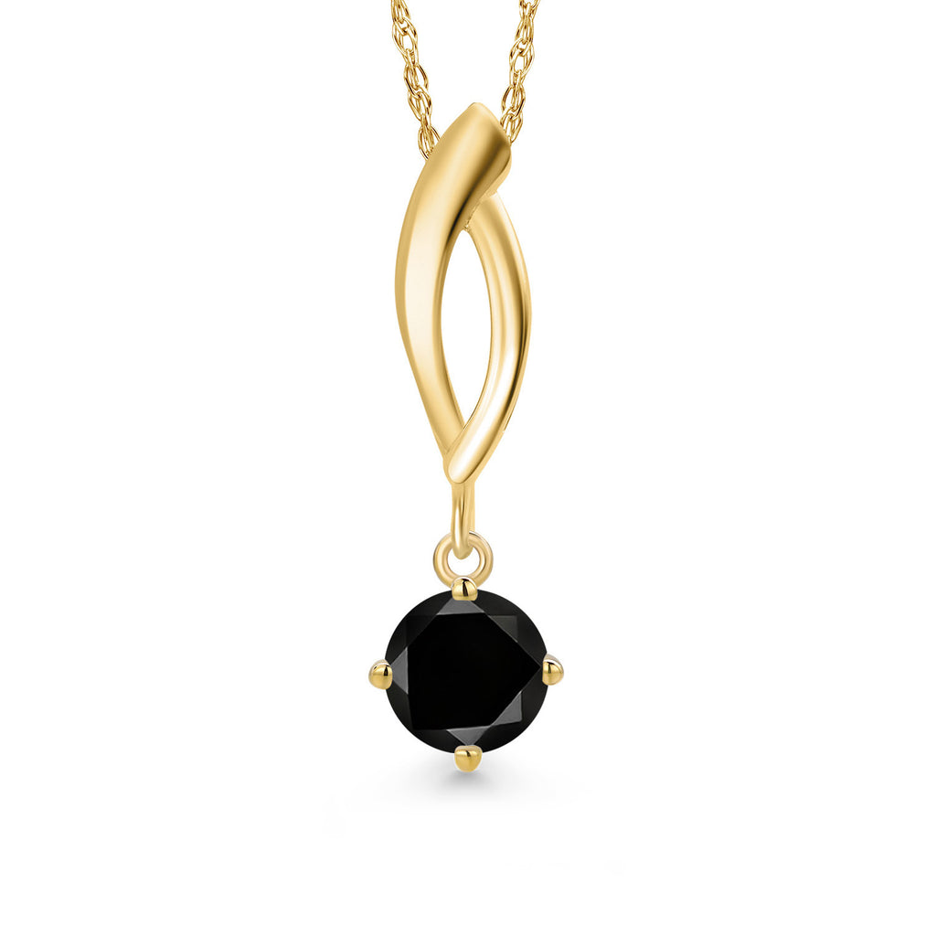 Black Diamond - April_Pendant in 10K Yellow Gold