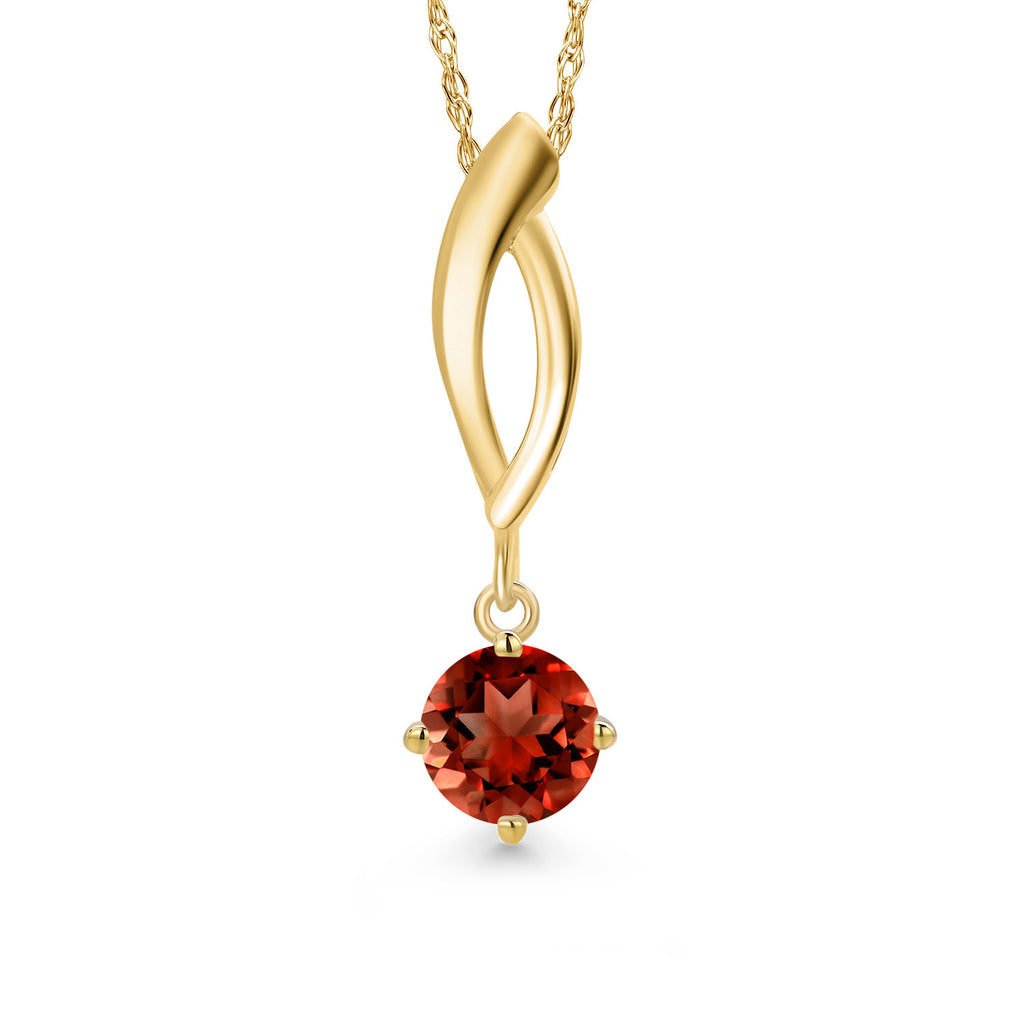 Garnet - January_Pendant in 10K Yellow Gold