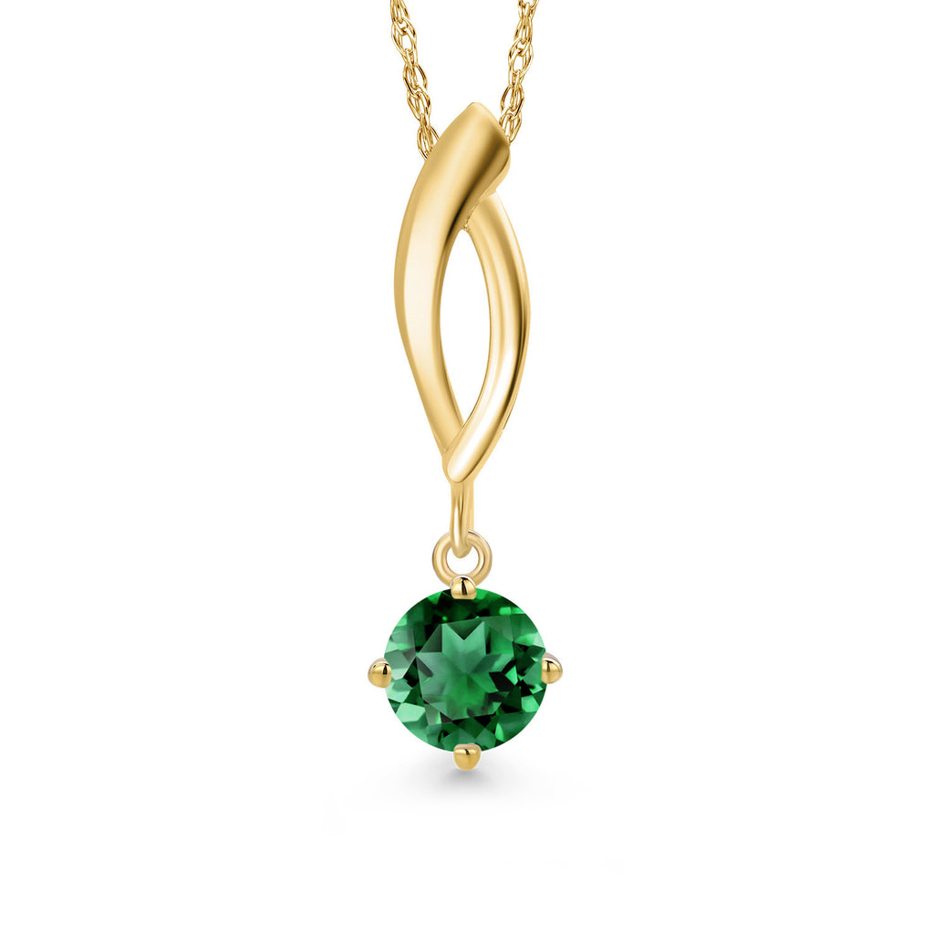 Nano Emerald - May_Pendant in 10K Yellow Gold