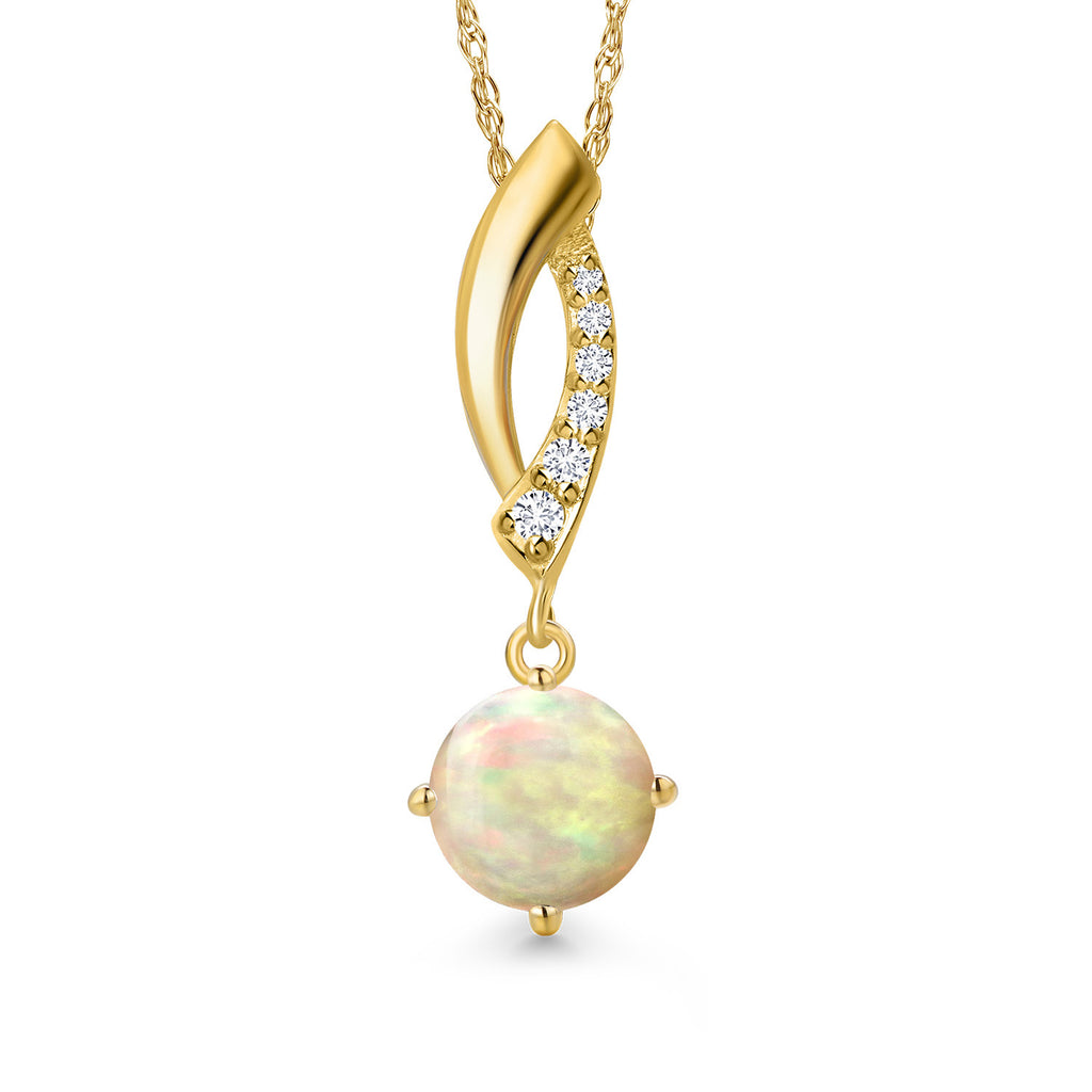Ethiopian Opal - October_Pendant in 10K Yellow Gold