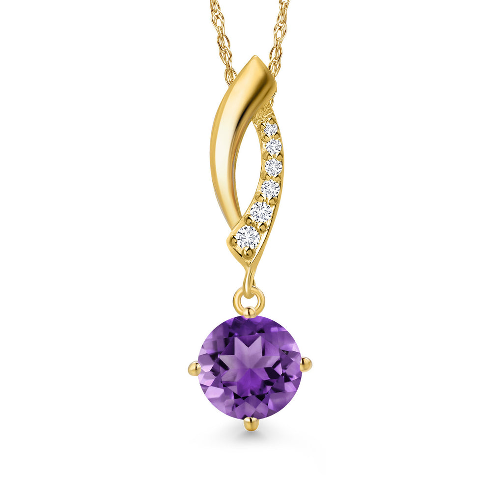 Amethyst - February_Pendant in 10K Yellow Gold