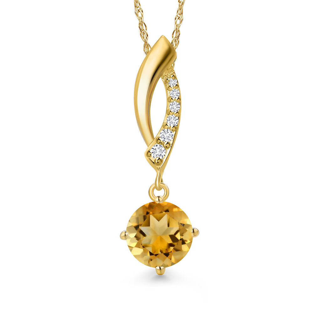 Citrine - November_Pendant in 10K Yellow Gold
