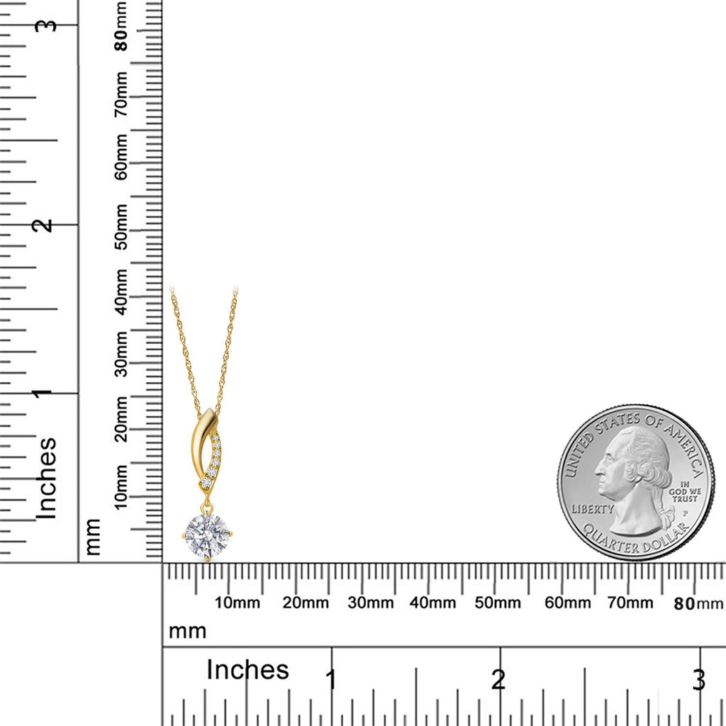 White Lab Grown Diamond - April_Pendant in 10K Yellow Gold