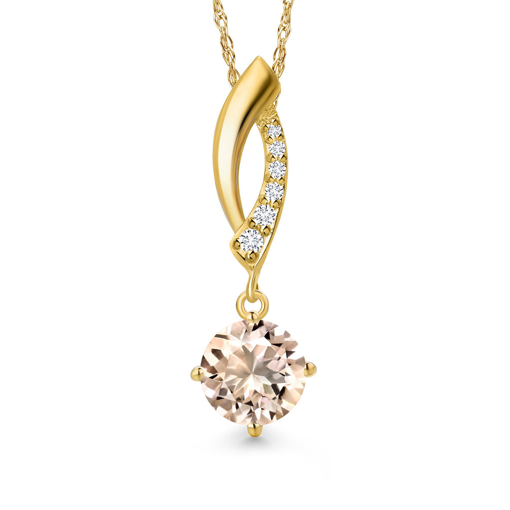 Morganite - October_Pendant in 10K Yellow Gold