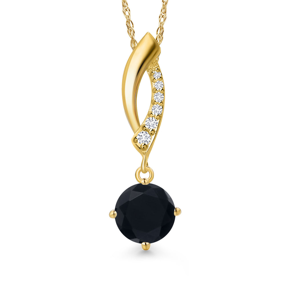 Onyx - December_Pendant in 10K Yellow Gold