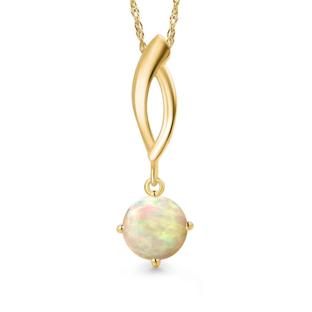 Ethiopian Opal - October_Pendant in 10K Yellow Gold