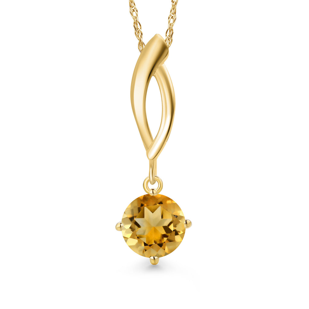 Citrine - November_Pendant in 10K Yellow Gold