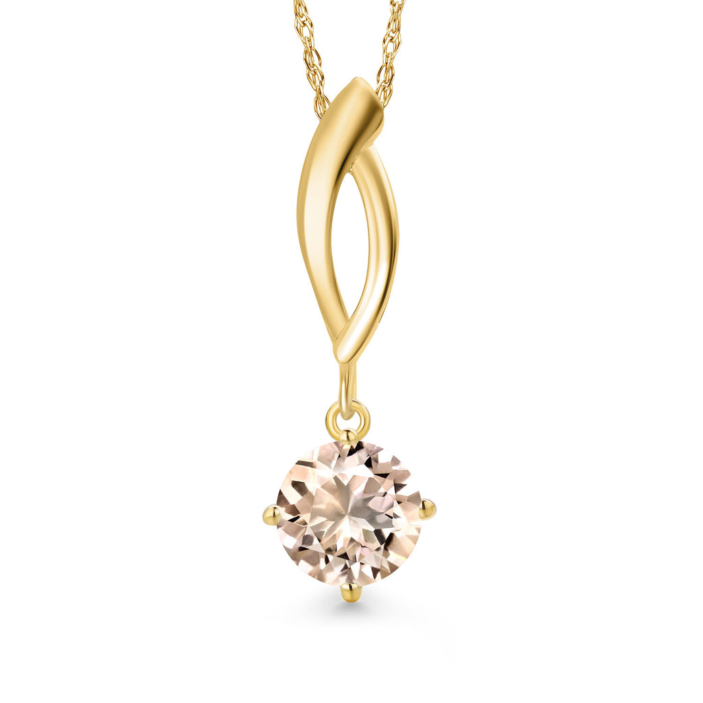 Morganite - October_Pendant in 10K Yellow Gold
