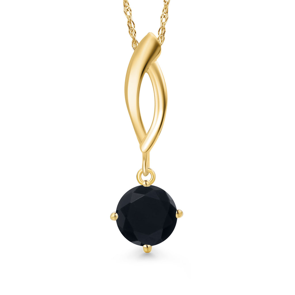 Onyx - December_Pendant in 10K Yellow Gold
