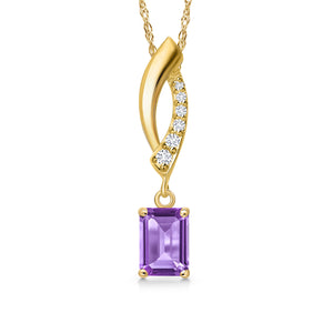 Amethyst - February_Pendant in 10K Yellow Gold
