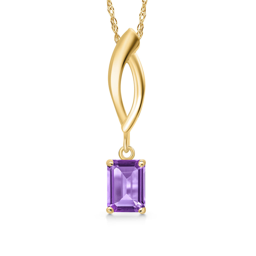 Amethyst - February_Pendant in 10K Yellow Gold