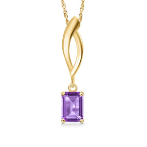 Amethyst - February_Pendant in 10K Yellow Gold
