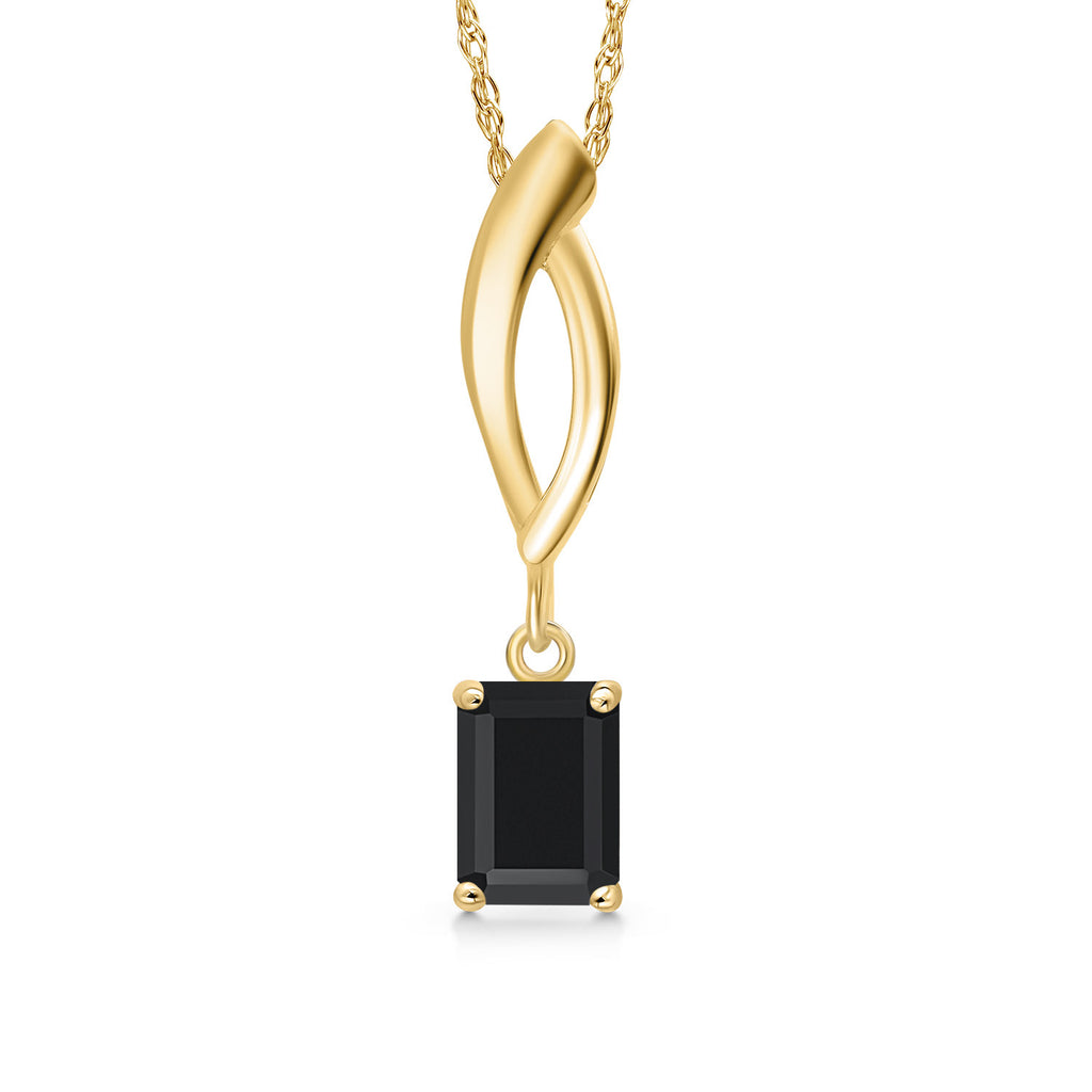 Onyx - December_Pendant in 10K Yellow Gold