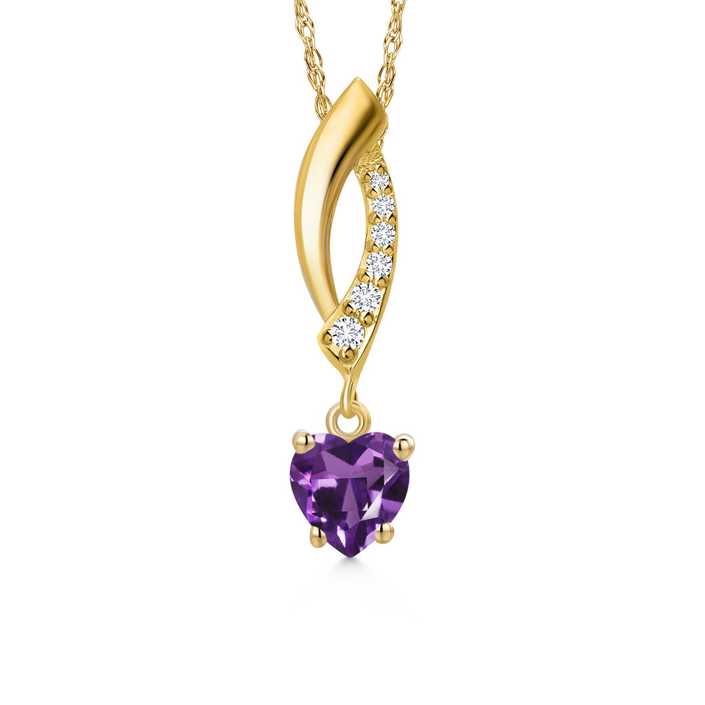 Amethyst - February_Pendant in 10K Yellow Gold