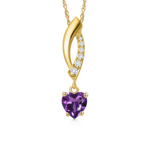 Amethyst - February_Pendant in 10K Yellow Gold