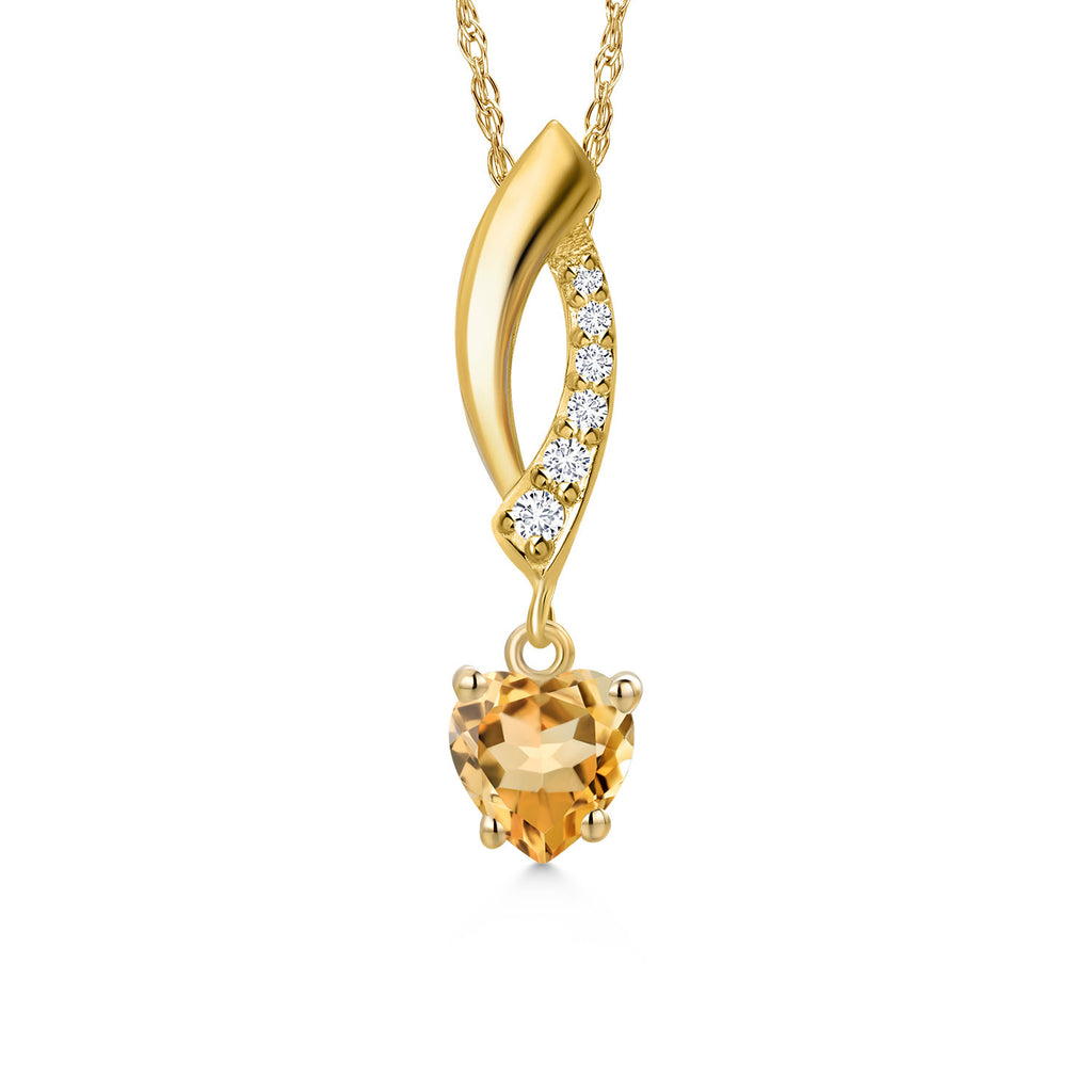Citrine - November_Pendant in 10K Yellow Gold