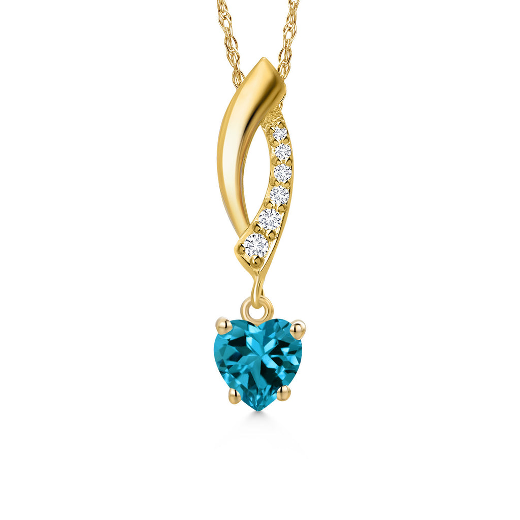 London Blue Topaz - November_Pendant in 10K Yellow Gold