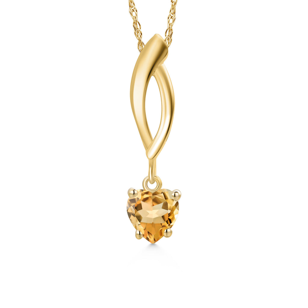 Citrine - November_Pendant in 10K Yellow Gold