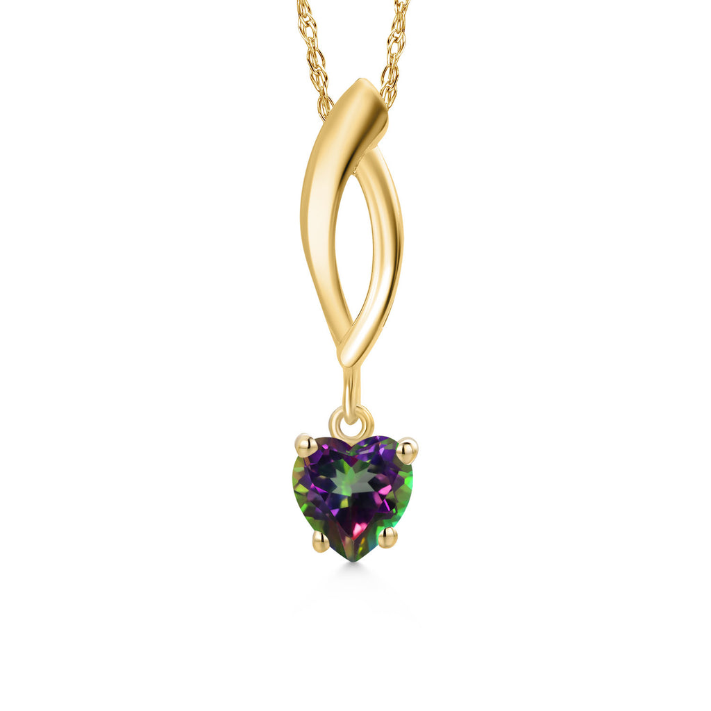 Green Mystic Topaz_Pendant in 10K Yellow Gold