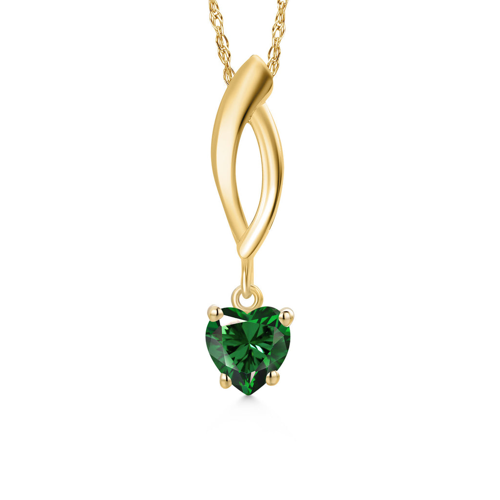 Nano Emerald - May_Pendant in 10K Yellow Gold