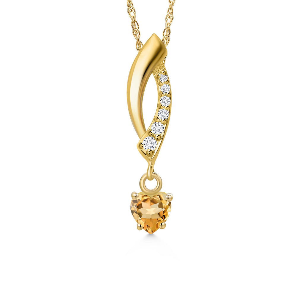 Citrine - November_Pendant in 10K Yellow Gold