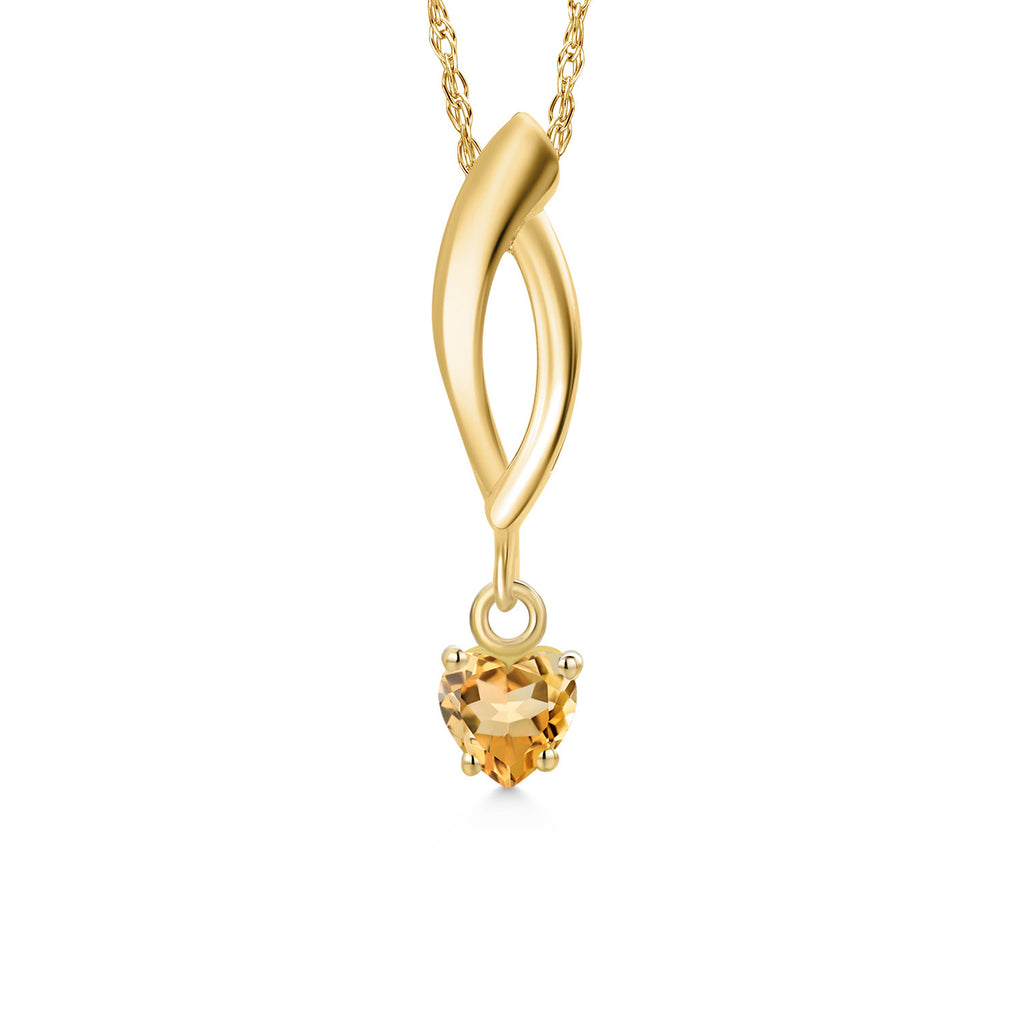 Citrine - November_Pendant in 10K Yellow Gold