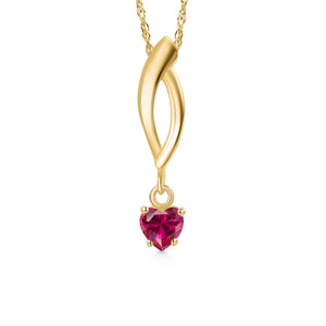 Created Ruby - July_Pendant in 10K Yellow Gold