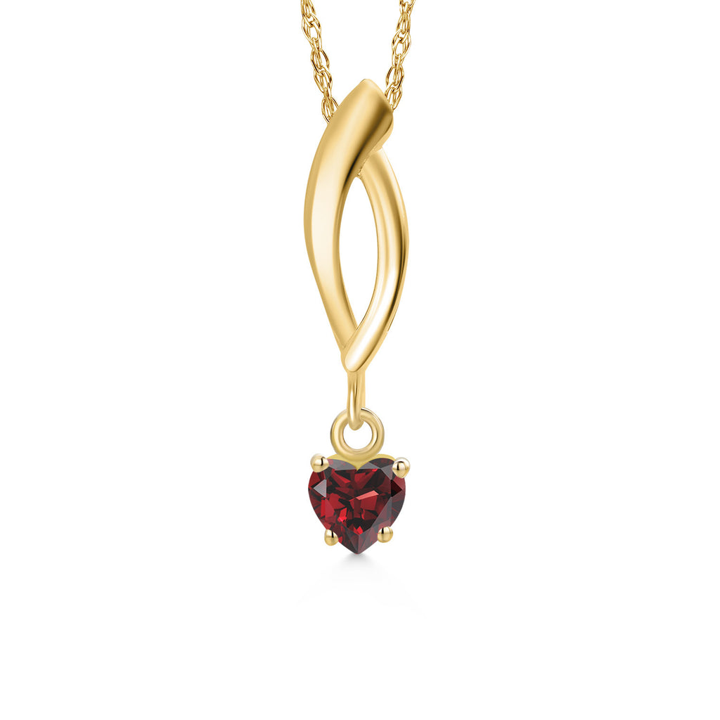 Garnet - January_Pendant in 10K Yellow Gold