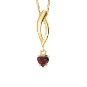Garnet - January_Pendant in 10K Yellow Gold