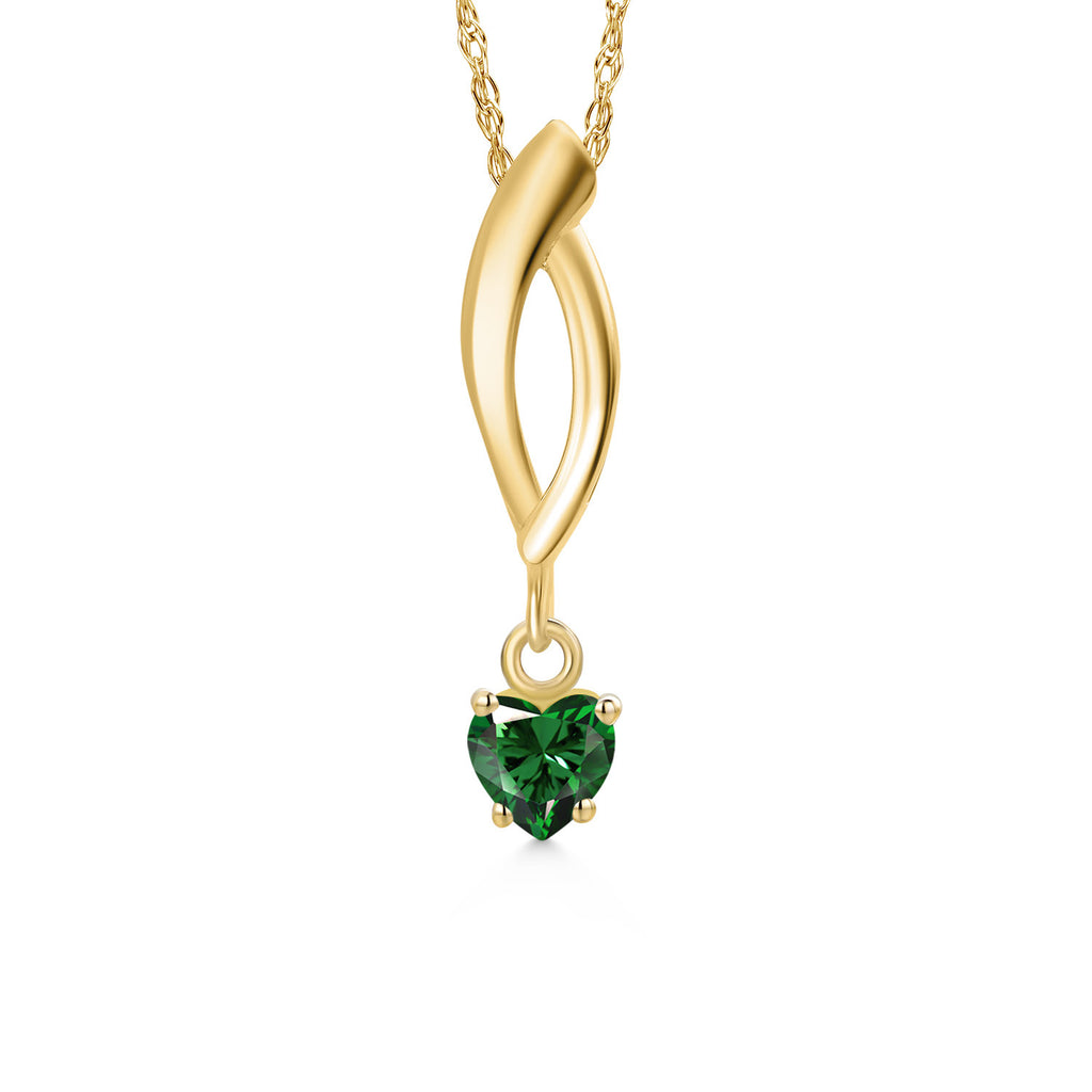 Nano Emerald - May_Pendant in 10K Yellow Gold