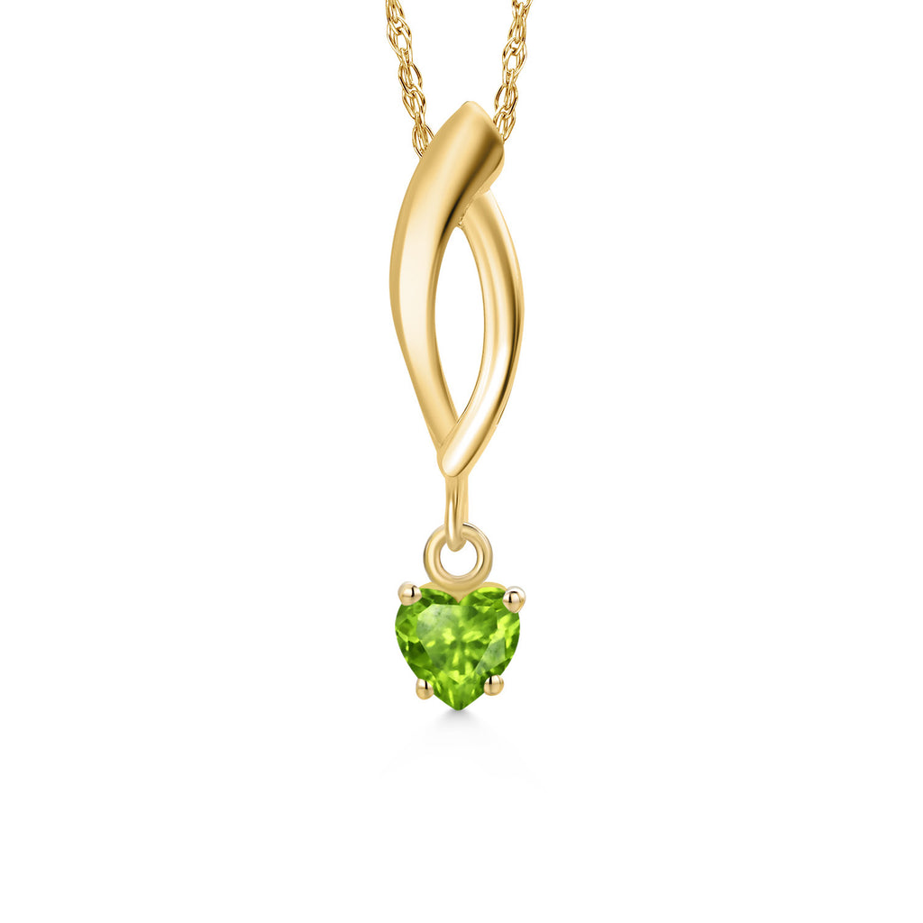Peridot - August_Pendant in 10K Yellow Gold