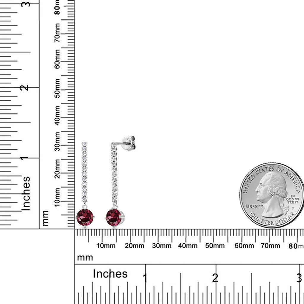 Rhodolite Garnet_Earrings in 14K White Gold