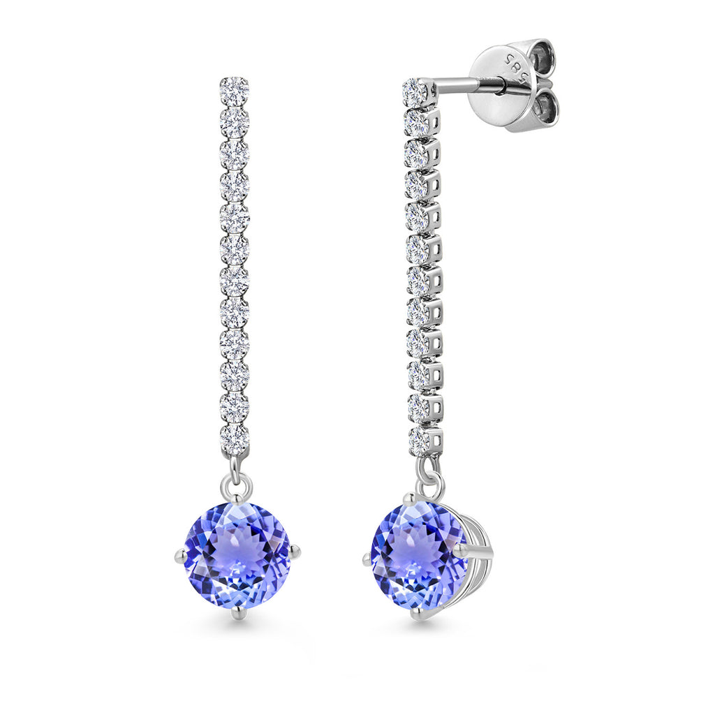 Tanzanite - December_Earrings in 14K White Gold