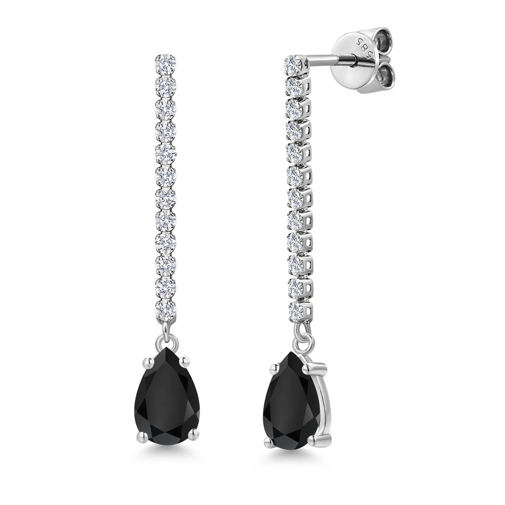 Onyx - December_Earrings in 14K White Gold
