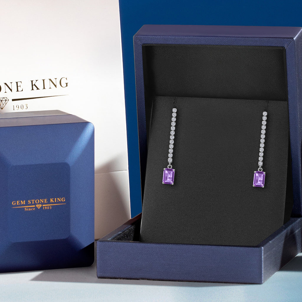 Amethyst - February_Earrings in 14K White Gold