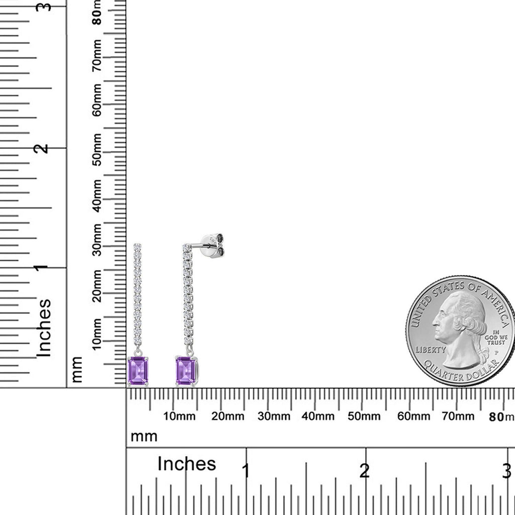 Amethyst - February_Earrings in 14K White Gold