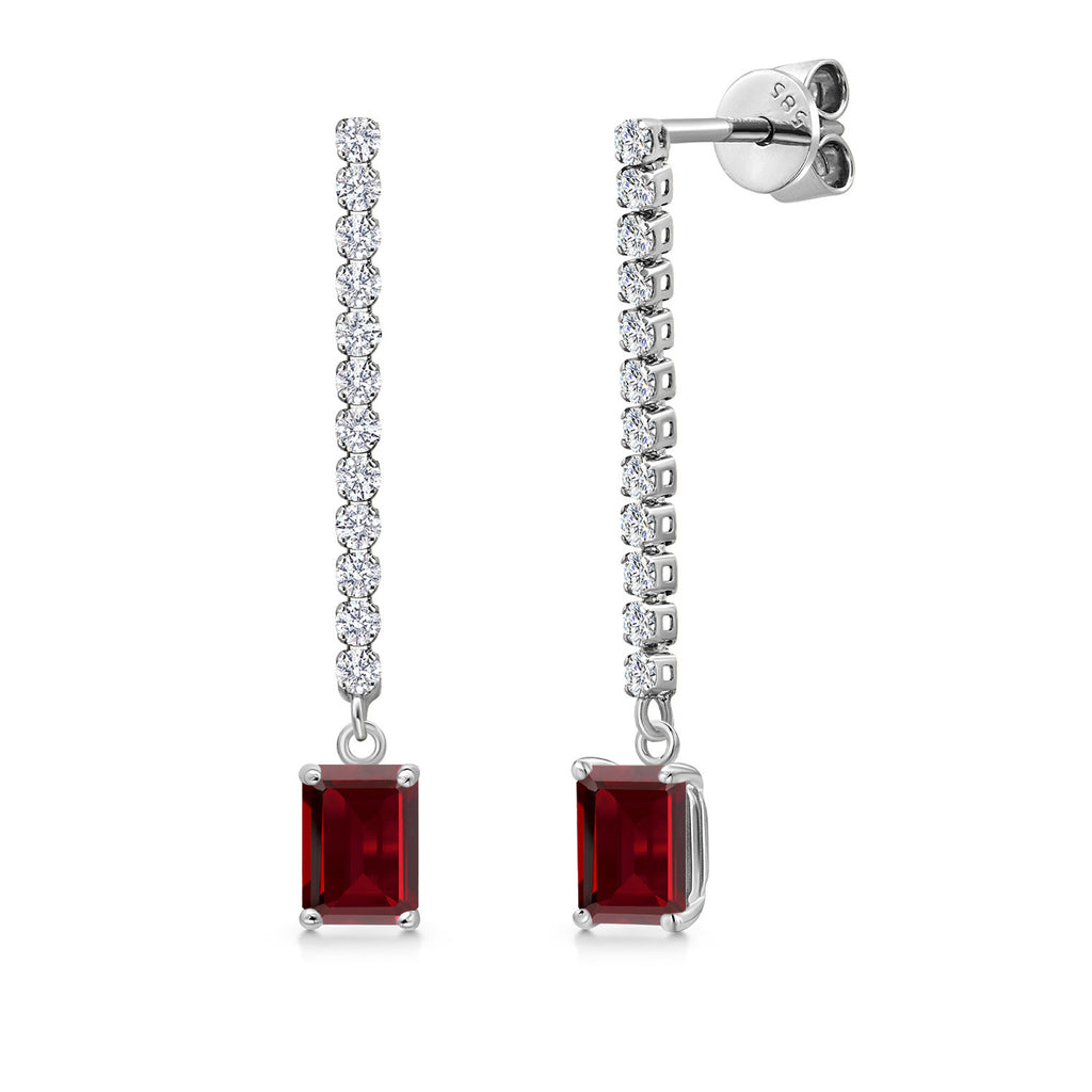 Garnet - January_Earrings in 14K White Gold