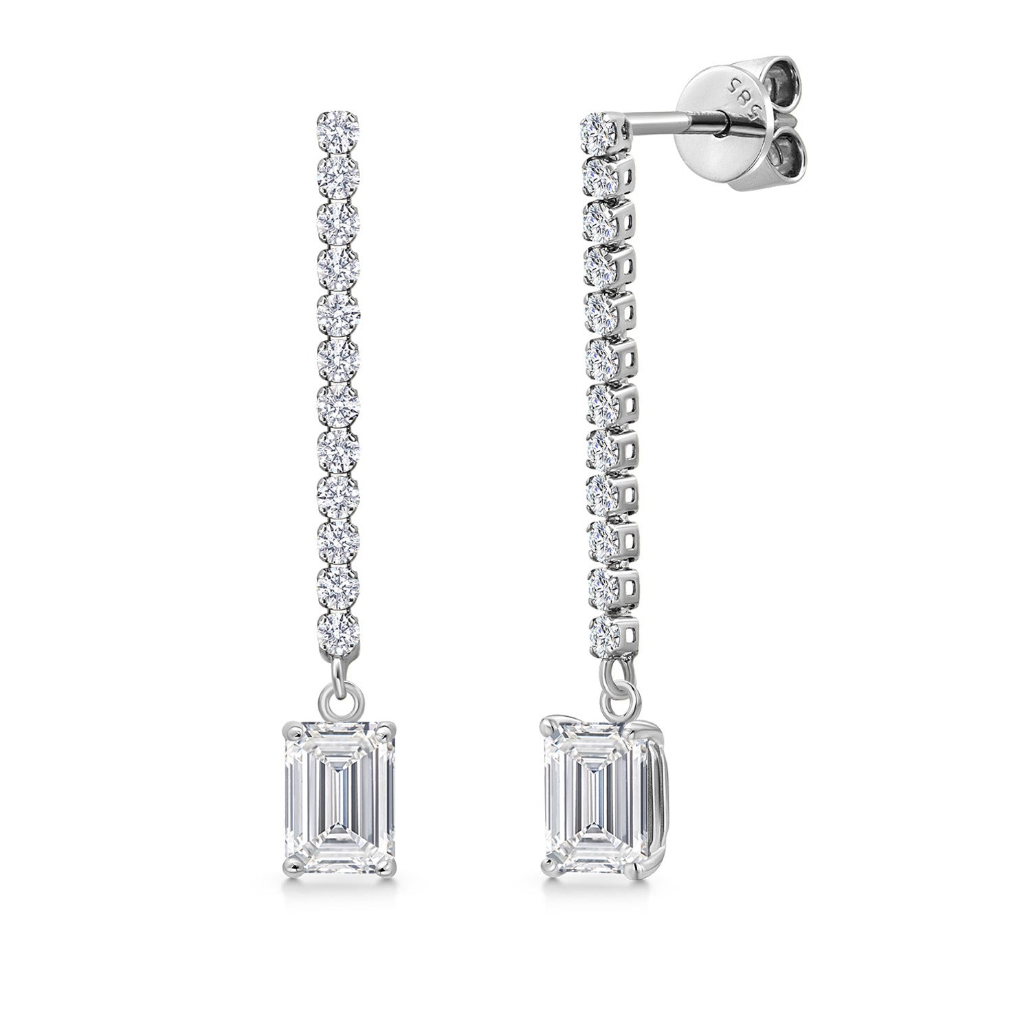 White Lab Grown Diamond - April_Earrings in 14K White Gold