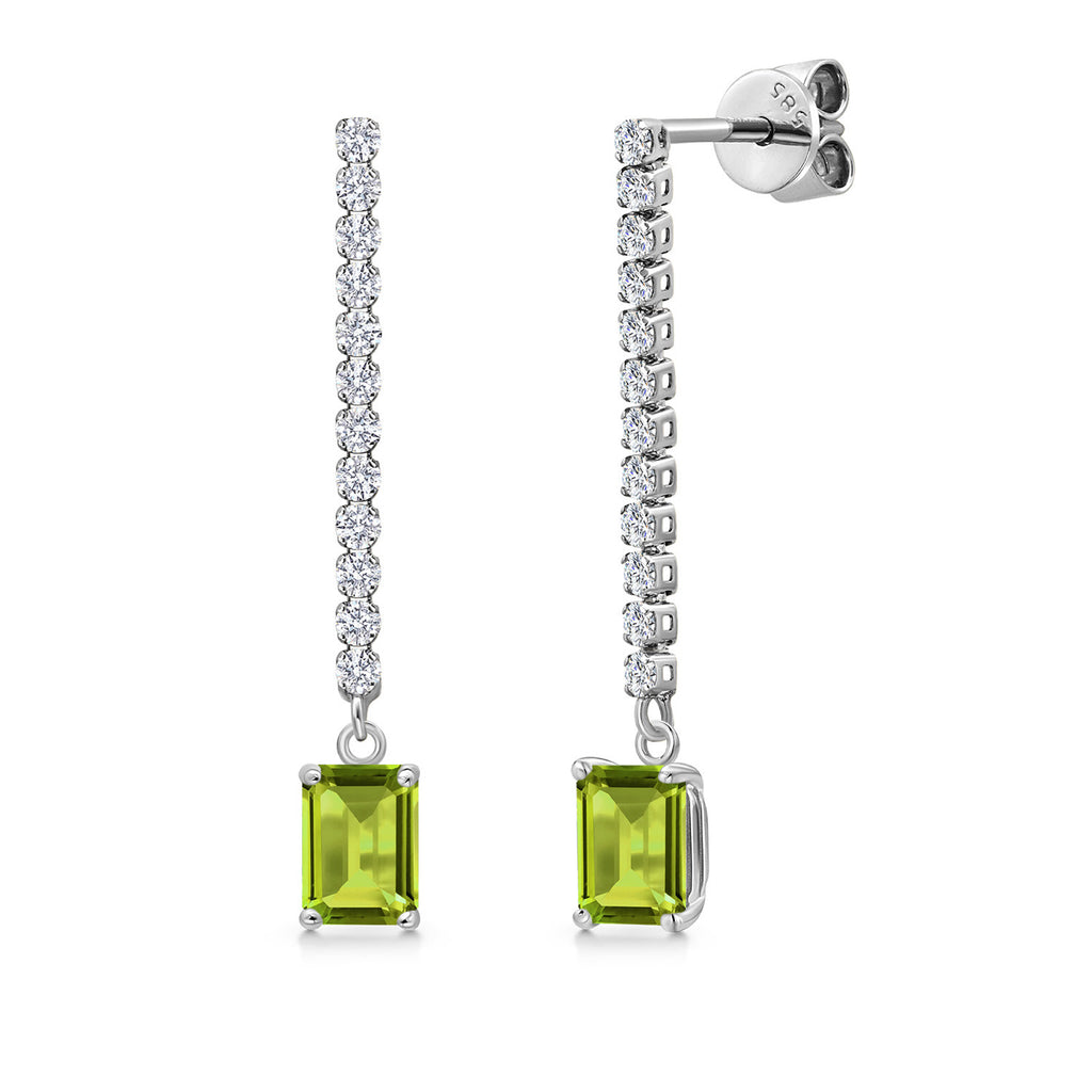 Peridot - August_Earrings in 14K White Gold