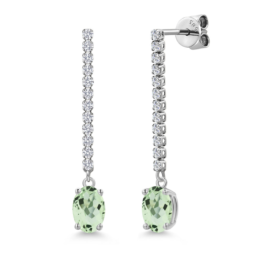 Prasiolite_Earrings in 14K White Gold