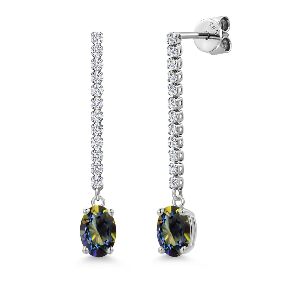 Blue Mystic Topaz_Earrings in 14K White Gold