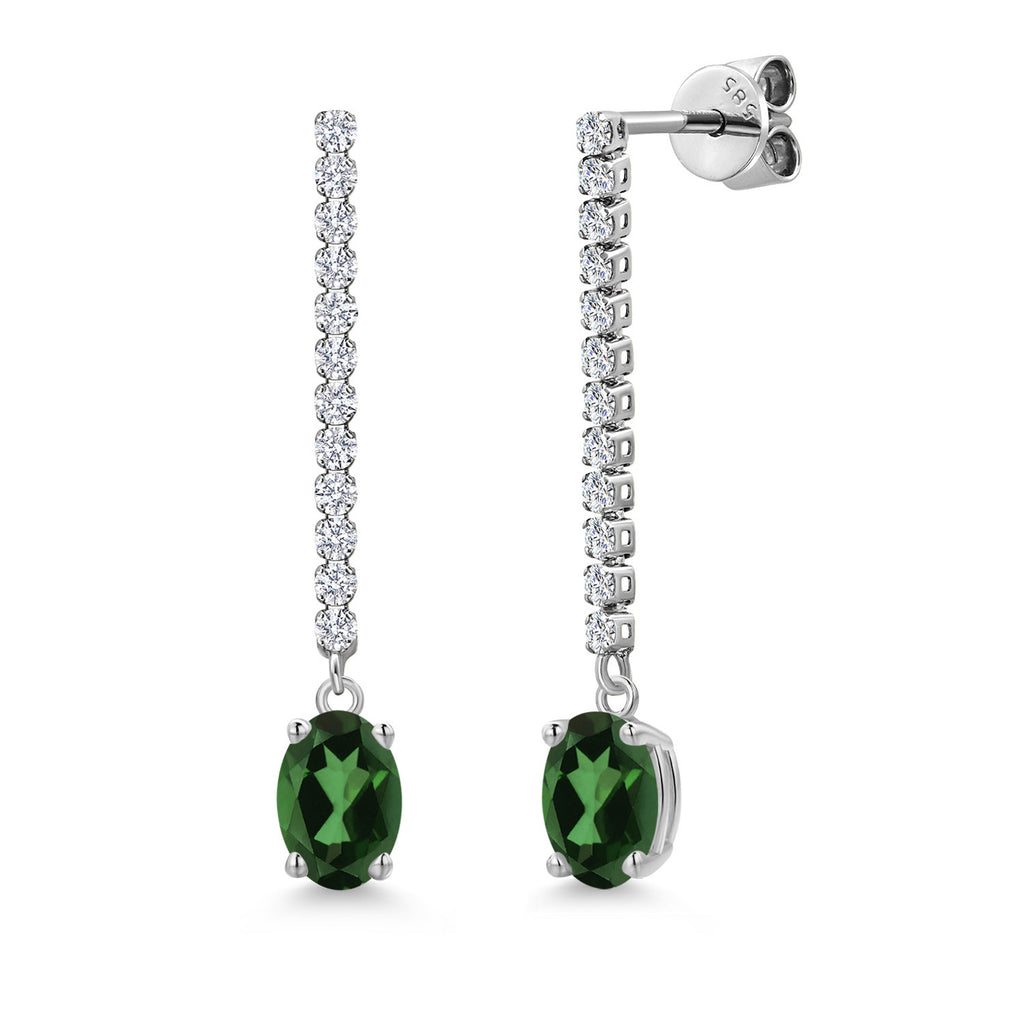 Emerald Envy Mystic Topaz_Earrings in 14K White Gold