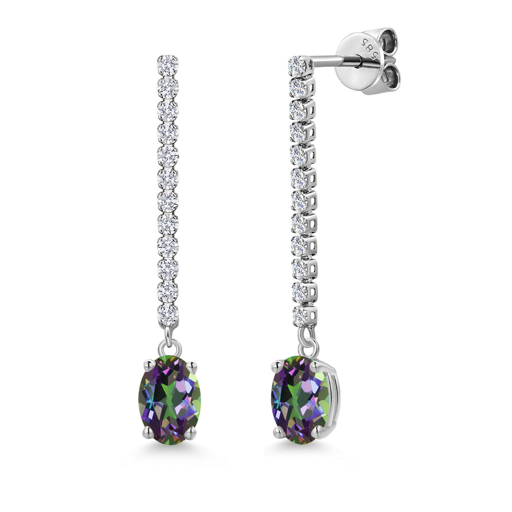 Green Mystic Topaz_Earrings in 14K White Gold