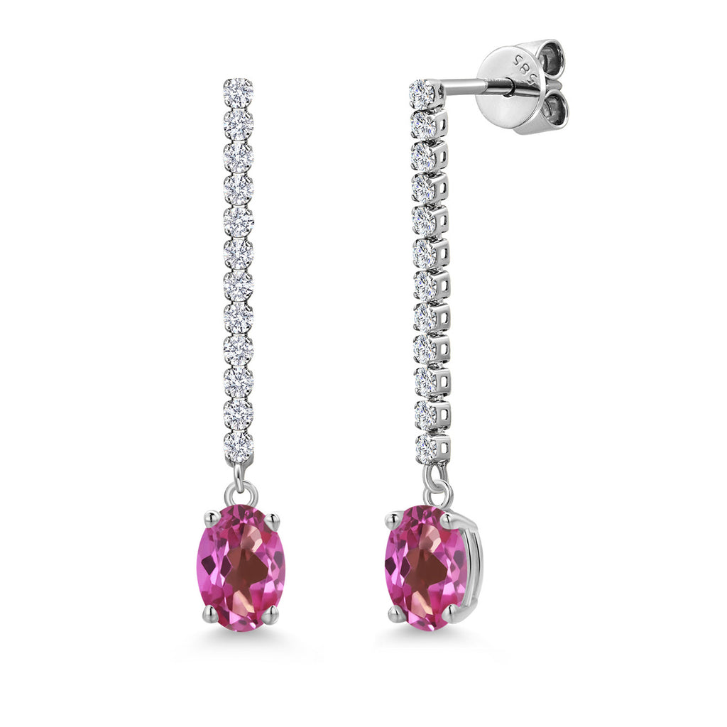 Pink Mystic Topaz_Earrings in 14K White Gold