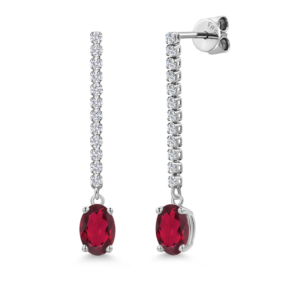 Ruby Red Mystic Topaz_Earrings in 14K White Gold