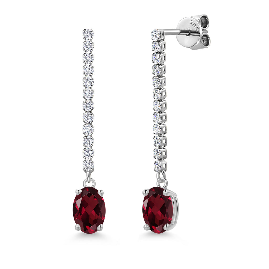 Rhodolite Garnet_Earrings in 14K White Gold